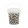 Perle bois ocolor forme ronde 10-16mm coloris or et argent lot de 600 perles