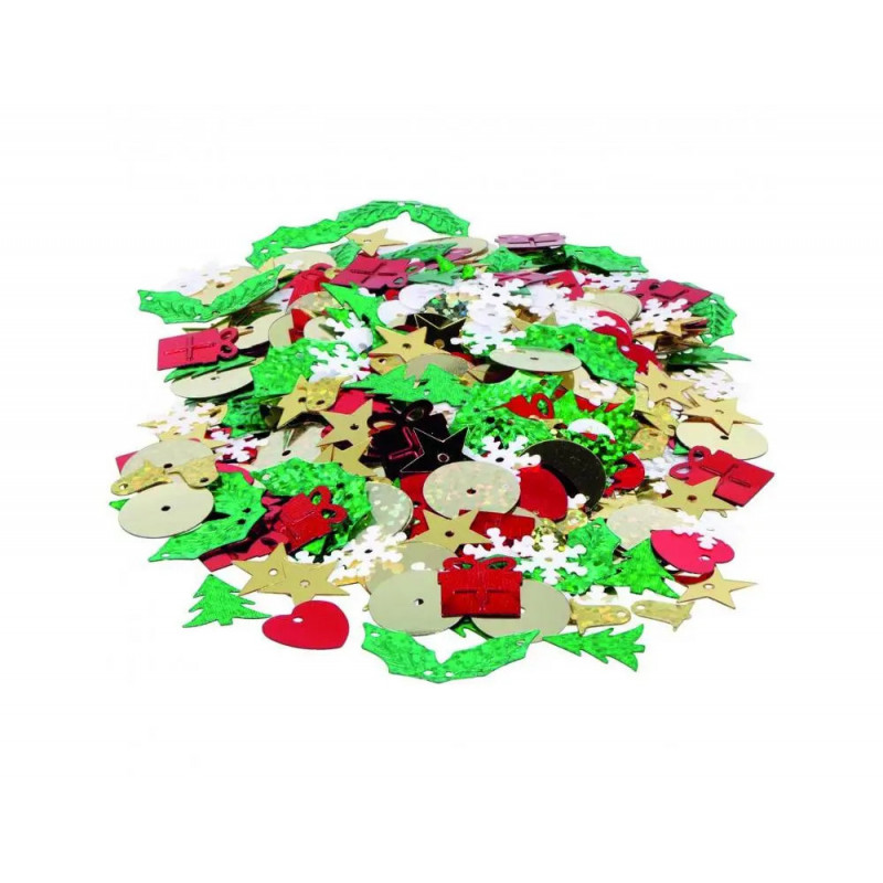 Sequins noel innspiro motifs et coloris assortis sachet de 70g
