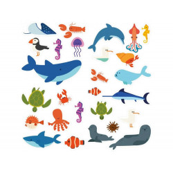 Gommettes animaux mer plage...