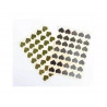 Gommette coeur cleopatre 25x25mm 210 gommettes coloris argent et or pochette de 4 planches