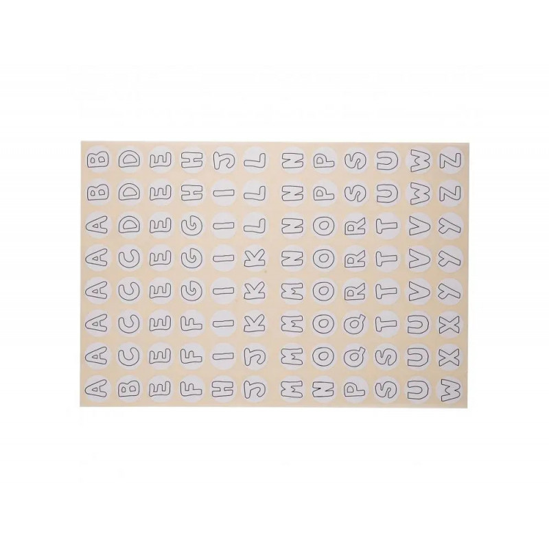 Gommette alphabet cleopatre 384 gommettes coloris blanc pochette de 4 planches
