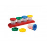 Pots anti-verse pour peinture faibo hermetique avec couvercles set de 4 avec support coloris assortis