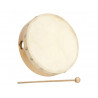 Tambourin fuzeau sans cymbalette cerclage bois diametre 15cm livre avec mailloche