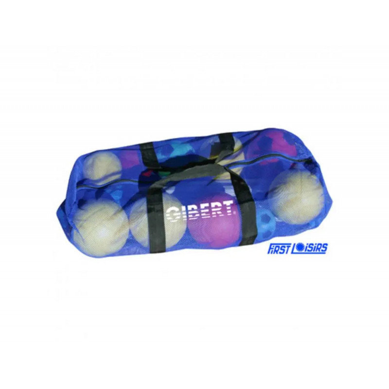Sac sport first loisirs maille alveolee zip poignees larges max 15 ballons 92x42cm