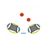 Jeux de raquette first loisirs raquettes trampoline lot de 2 raquettes et 2 balles en mousse