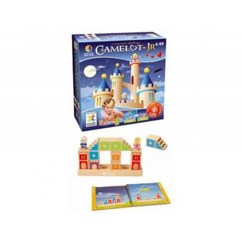 Logique reflexion smart camelot junior realiser un chemin en 3d 8 blocs en bois 1 chevalier et 1 princesse 48