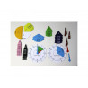 Apprentissage de l ehure et minutes wissner set horloge et fractions 1 cadran et 63 fractions colorees et