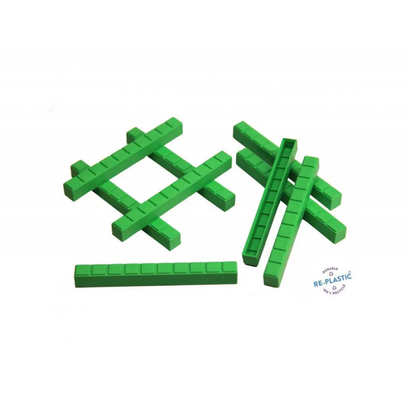 Elements base 10 a l'unite wissner 50 barres dizaine pour base 10 barres encastrables