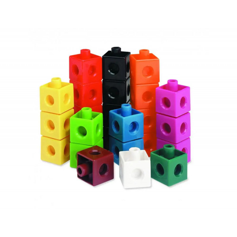 Atelier cube learning resources unicubes 2 cm plastique 500 cubes a assembler et 1 guide