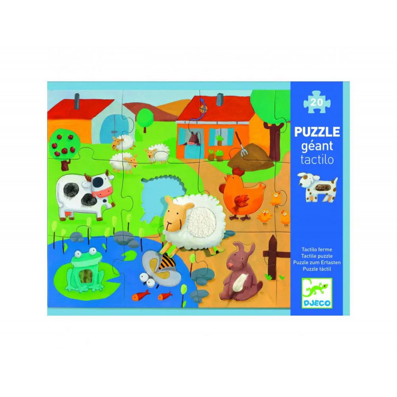 Puzzles geants djeco tactiloferme grandes pieces 20 pieces