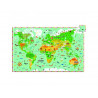 Puzzles cartes du monde djeco tour du monde 200 pieces 1 poster modele et 1 livret
