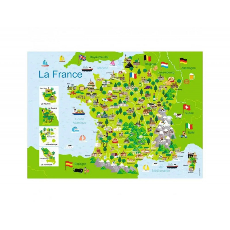 Puzzles carte de france nathan carte de france illustree 100 pieces