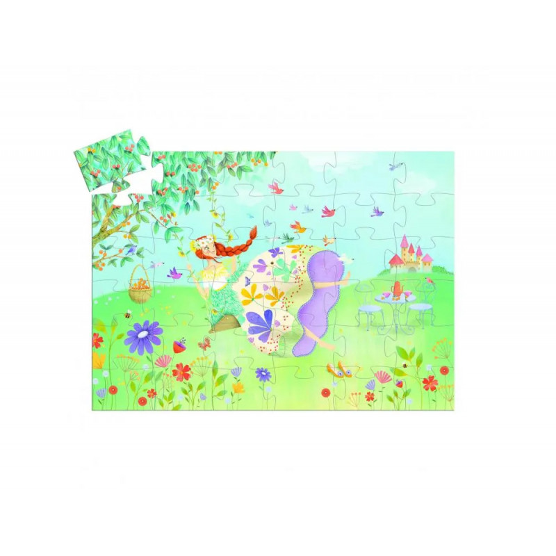 Puzzles carton 30 a 40 pieces djeco la princesse du printemps 36 pieces