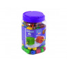 Lot maxi 100 perles plastique miniland 10 lacets 12 fiches 5 formes et coloris assortis