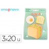 Bloc notes imaginovo adhesifs foodies sandwich tailles assorties 20 feuilles