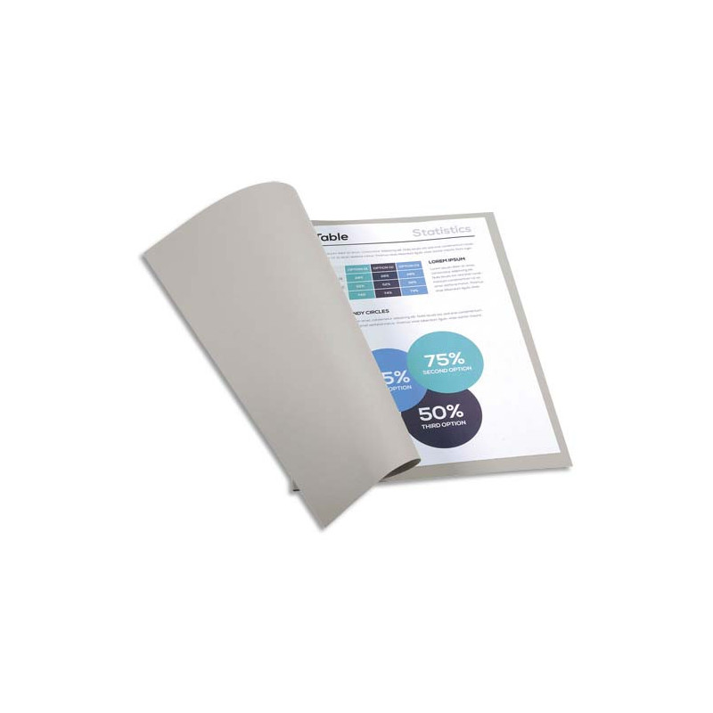 EXACOMPTA Paquet de 100 chemises FOREVER en carte recyclée 220g. Coloris Gris