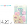 Bloc notes imaginovo adhesifs surprise autocollant surprise tailles assorties 20 feuilles coloris bleu