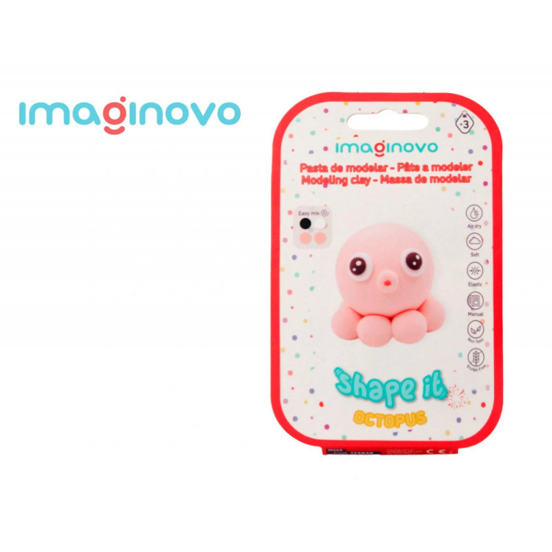 Pate a modeler imaginovo sechage a l'air set coloris assortis avec instructions pieuvre