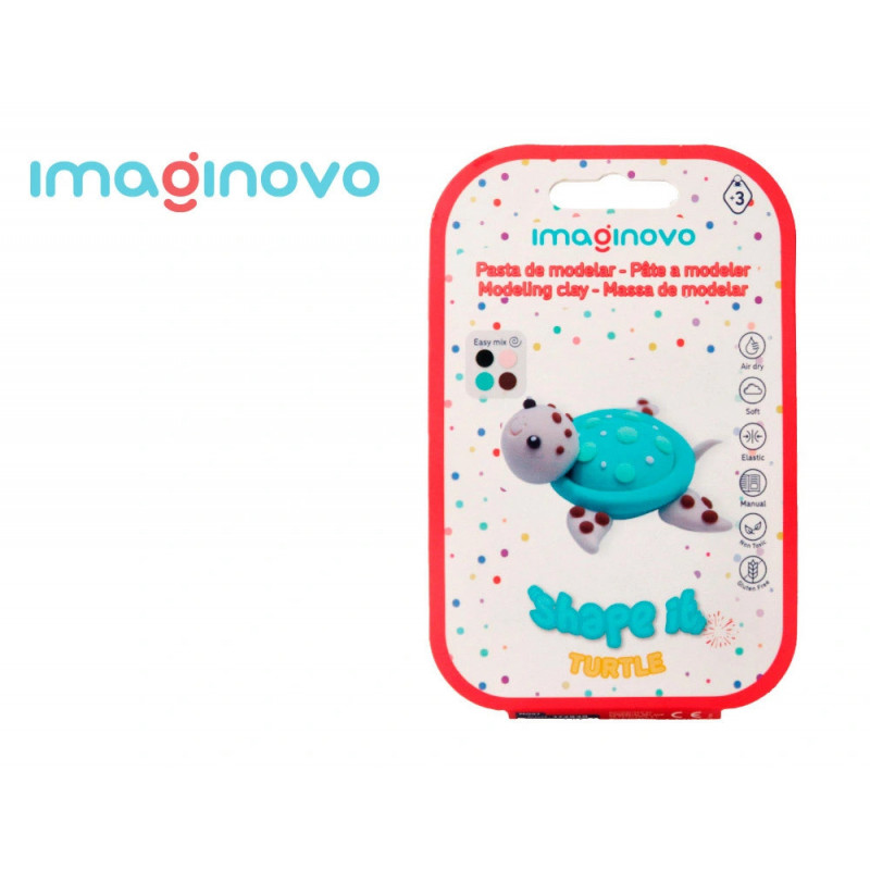 Pate a modeler imaginovo sechage a l'air set coloris assortis avec instructions tortue