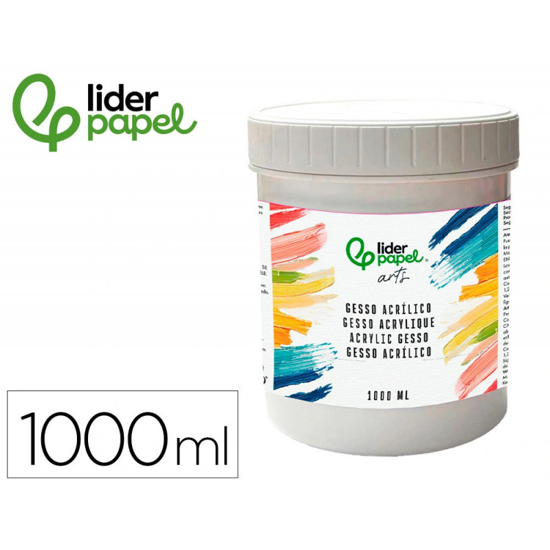 Gesso acrylique liderpapel additif pour acrylique pour superficie pot de 1 litre