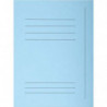 EXACOMPTA Paquet de 50 chemises pré-imprimés 3 rabats SUPER 250 en carte 210 grammes Bleu