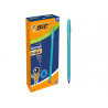 Stylo-bille bic cristal original glace pointe moyenne 1,0mm encre bleue classique capuchon coloris bleu