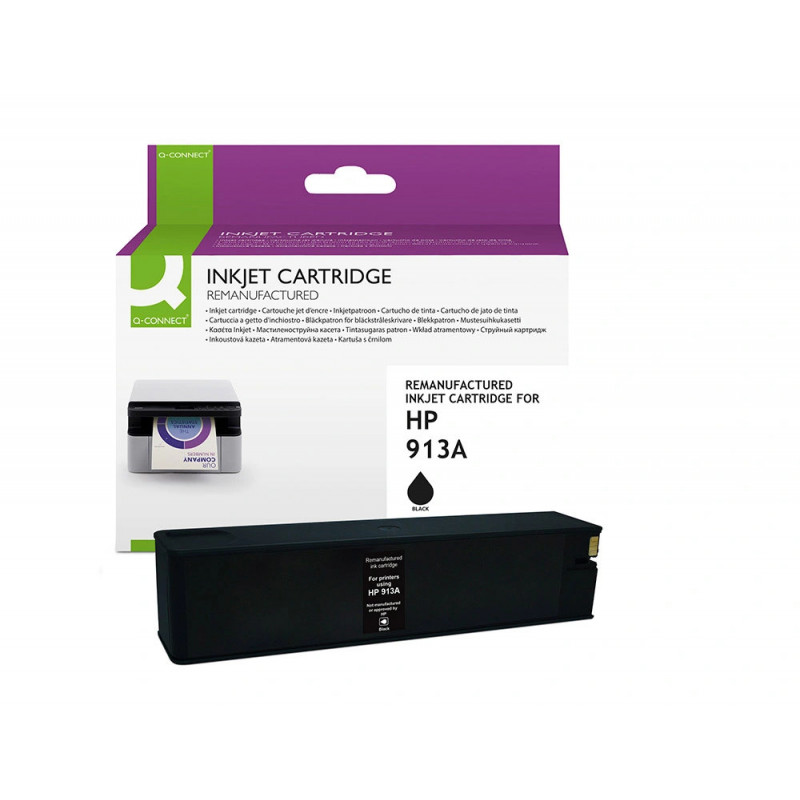 Cartouche q-connect jet d'encre compatible hp 913a 3800p coloris noir