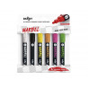 Marqueur darwi marbel universel pointe ronde medium 4mm coloris assortis fluo set 6 unites