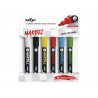 Marqueur darwi marbel universel pointe ronde medium 4mm coloris assortis primaire set 6 unites