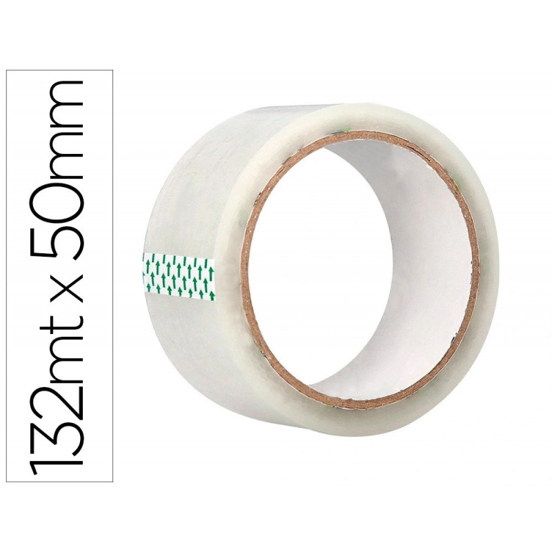 Ruban adhesif q-connect polypropylene transparent pour emballage 132mx50mm
