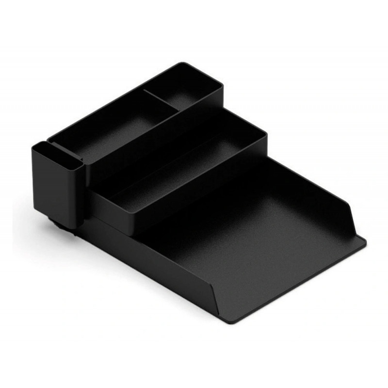 Bac rangement q-connect plastique 4 compartiments coloris noir