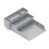 Bac rangement q-connect plastique 4 compartiments coloris gris