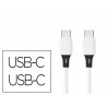 Cable q-connect usb-c vers usb-c pvc longueur 1m coloris blanc