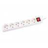 Multiprise q-connect de 6 prises avec interrupteur longueur cable 1,5m coloris blanc