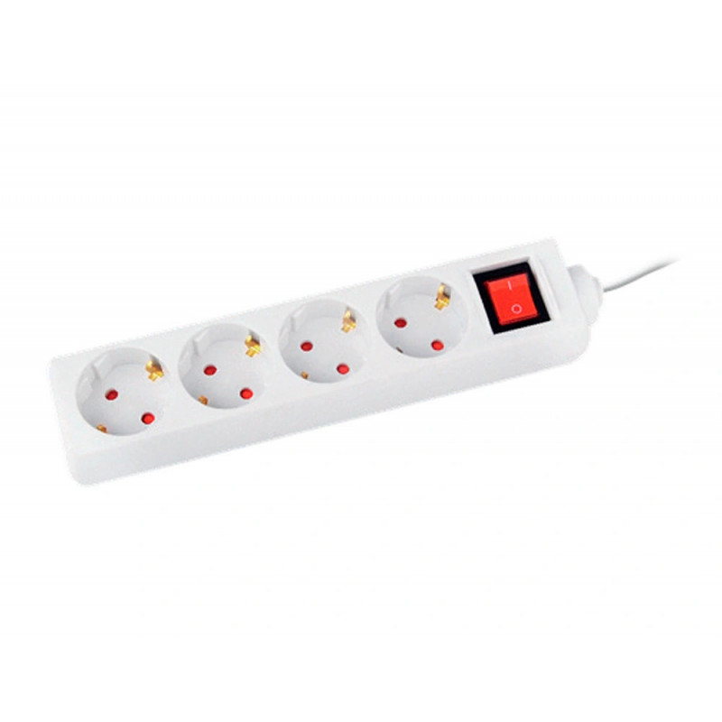 Multiprise q-connect de 4 prises avec interrupteur longueur cable 1,5m coloris blanc