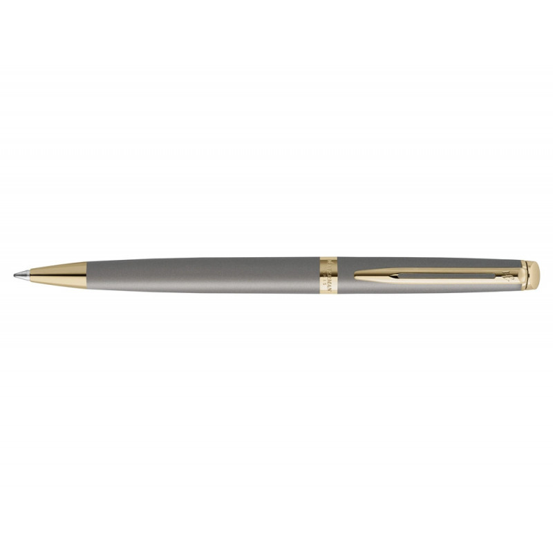 Stylo-bille waterman hemisphere metallic retractable clip pointe moyenne encre bleue coloris