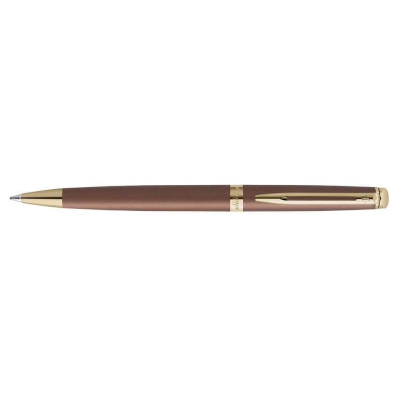 Stylo-bille waterman hemisphere metallic retractable clip pointe moyenne encre bleue coloris