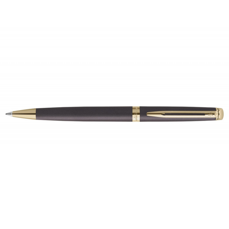 Stylo-bille waterman hemisphere metallic retractable clip pointe moyenne encre bleue coloris