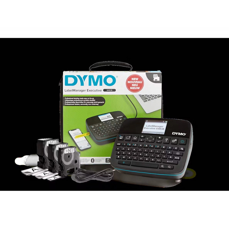 Kit dymo etiqueteuse portable labelmanager executive 640 cb clavier azerty avec malette transport coloris noir