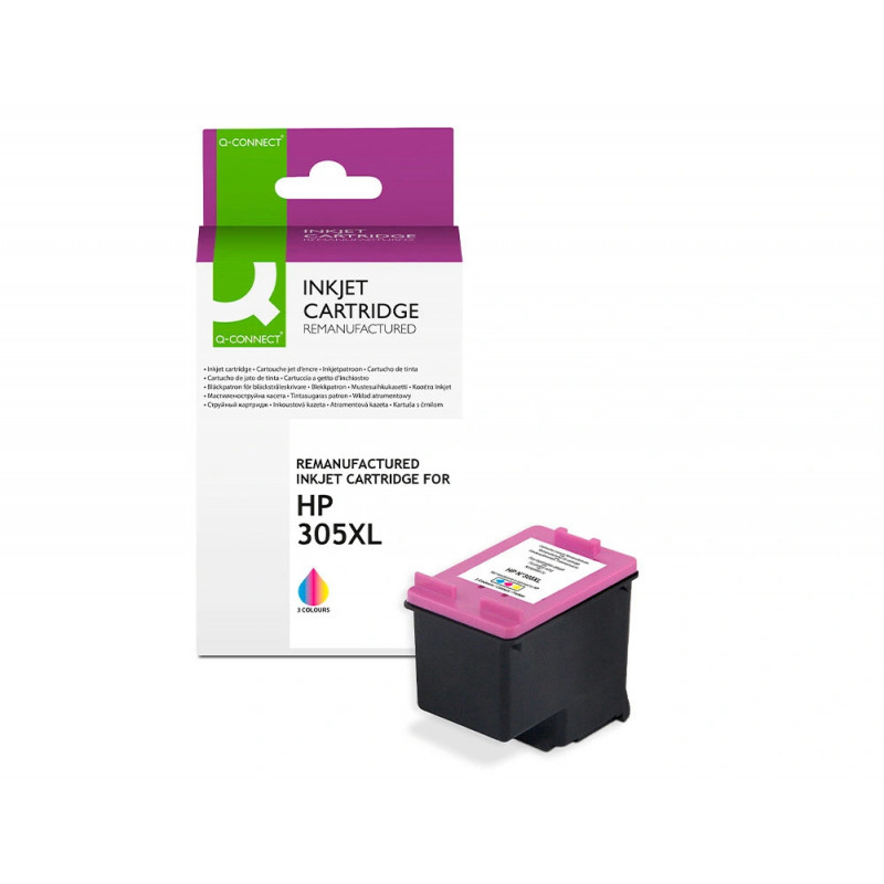 Cartouche q-connect jet d'encre compatible hp 305xl 350p couleur cyan/magenta/jaune