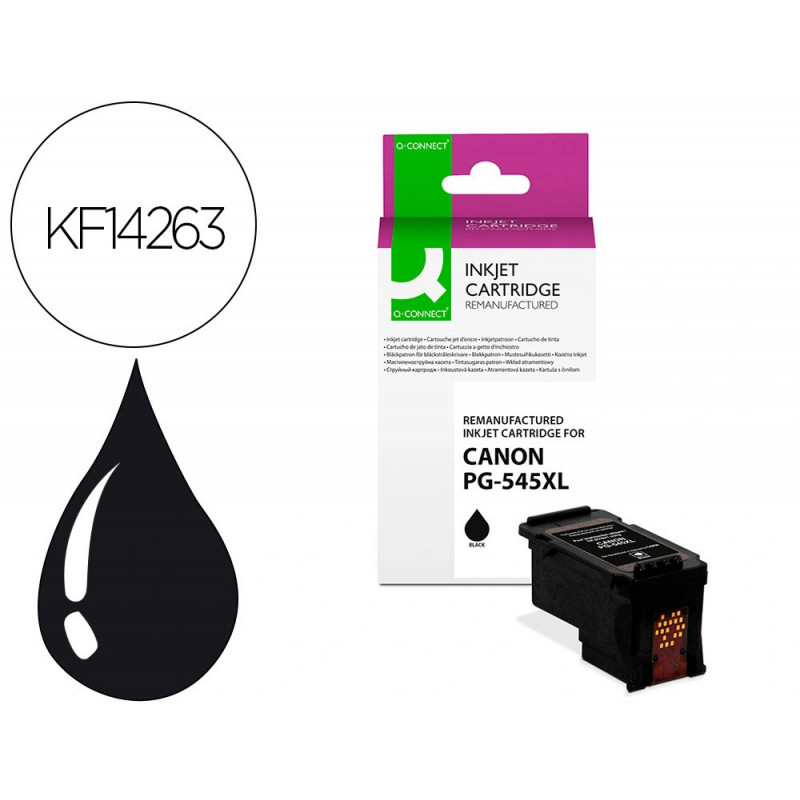 Cartouche q-connect jet d'encre compatible canon pg-545xl 400p couleur noir