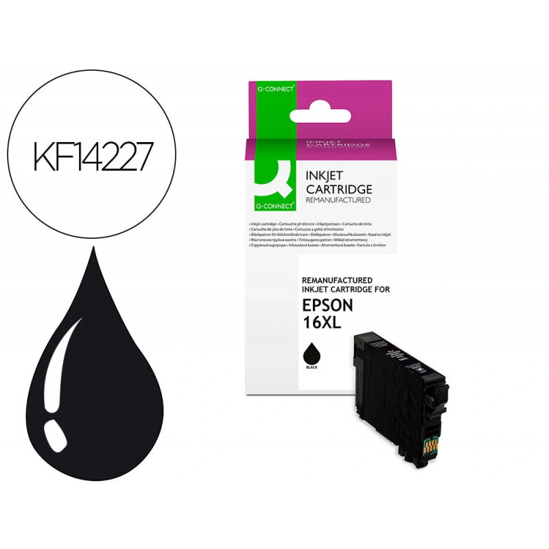 Cartouche q-connect jet d'encre compatible epson 16xl 500p couleur noir