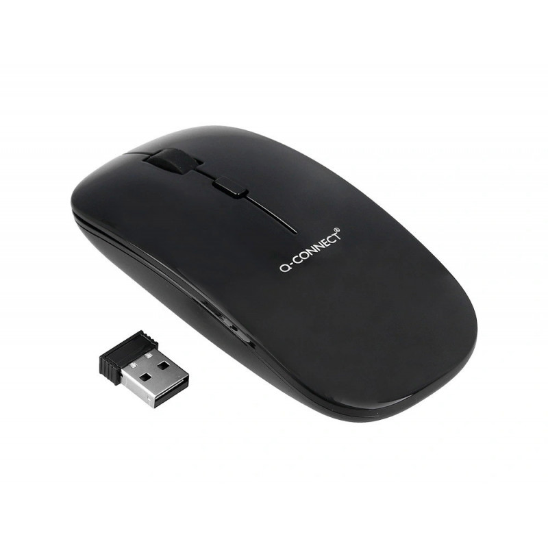 Souris q-connect optique sans fil silencieux dpi 800/1200/1600 piles aaa coloris noir