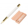 Stylo-bille belius wild west aluminium encre noire attributs dores coloris creme coffret design