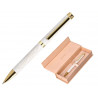 Stylo-bille belius wild west aluminium encre bleue attributs dores coloris creme coffret design