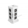 Multiprise q-connect 16 en 1 cable 2m 12 prises courant 3 ports usb 1 port usb-c 120x120x210 mm