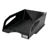 Corbeille a courrier q-connect plastique grande capacite avec poignee noire opaque 386x270x115mm