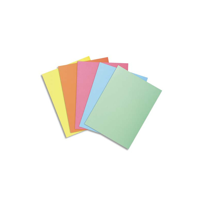 EXACOMPTA Paquet de 100 sous-chemises SUPER 60 en carte 60 grammes coloris assortis pastels