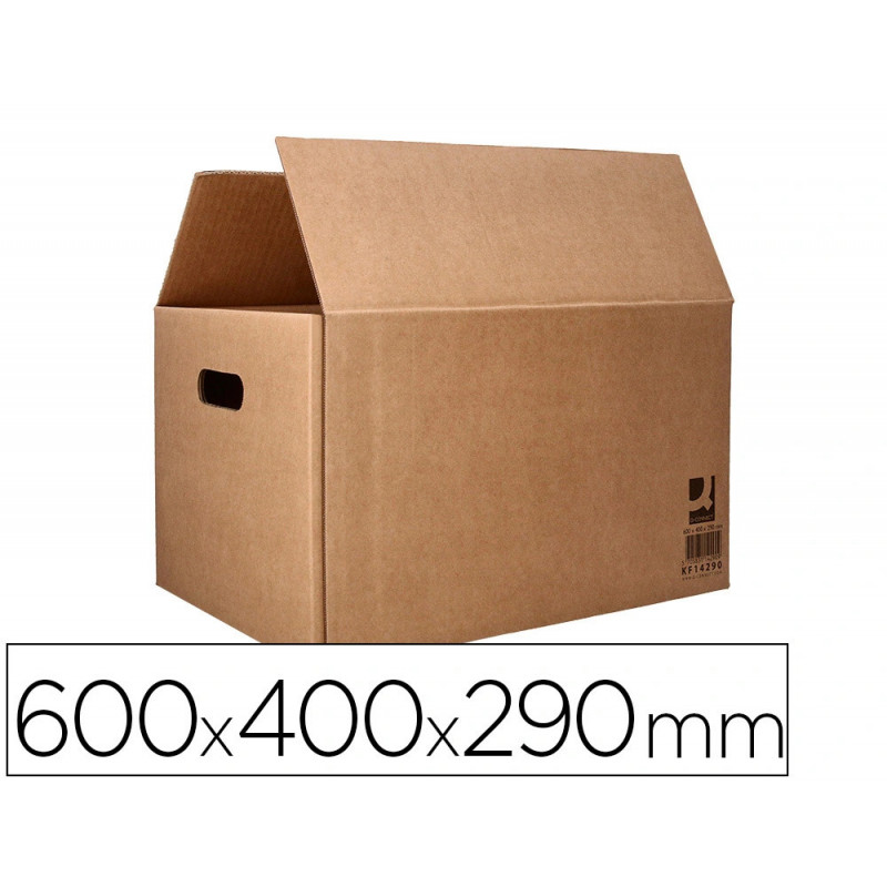 Caisse americaine q-connect ultra-resistante avec poignees double cannelure 7mm 600x400x290mm coloris kraf