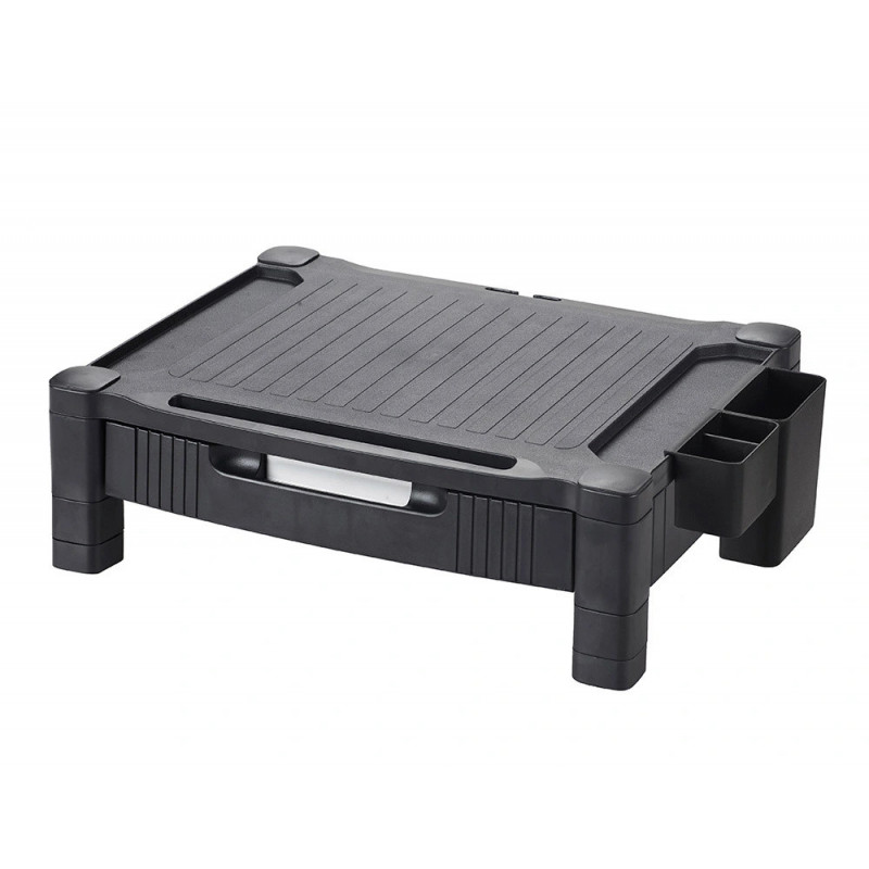 Support q-connect pour moniteur/imprimante hauteur reglable 10,3cm a 13,3cm avec tiroir 434x336x133mm coloris